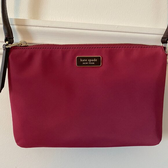 kate spade Handbags - NWT‎ Kate Spade New York Mauve Triple Gusset Nylon/Leather Crossbody Bag